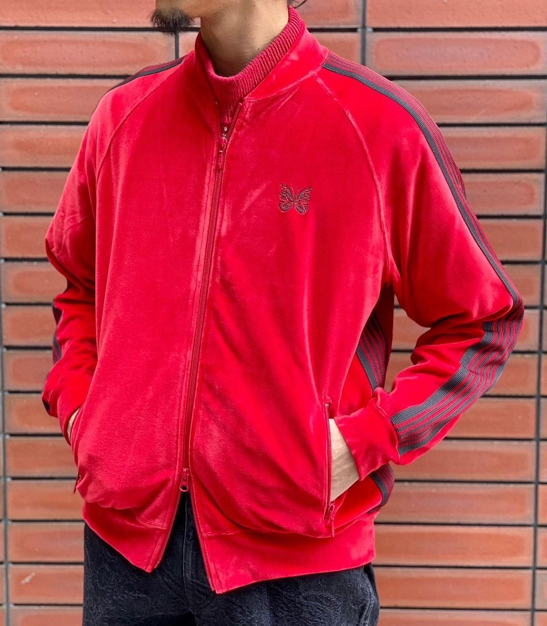 Needles velour track online jacket