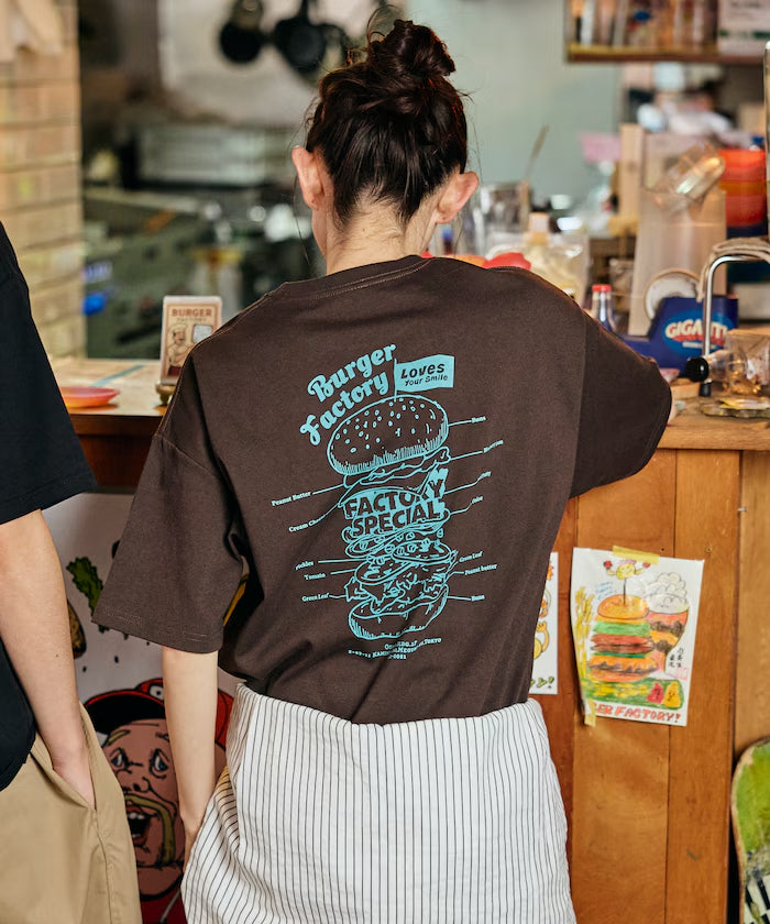 Burger Factory x FREAK'S STORE Burger Factory Special Big Silhouette Back Print Crew Neck T-shirt