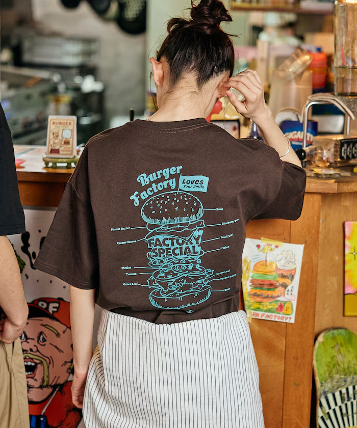 Burger Factory x FREAK'S STORE Burger Factory Special Big Silhouette Back Print Crew Neck T-shirt