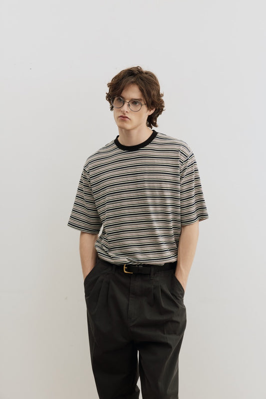 Burcs Tencel Stripe Crewneck Tee