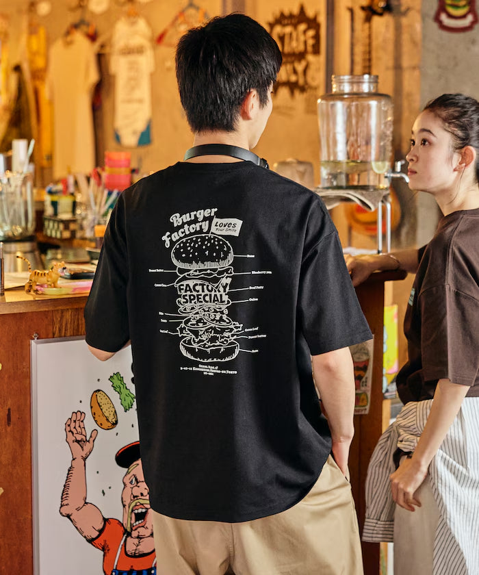 Burger Factory x FREAK'S STORE Burger Factory Special Big Silhouette Back Print Crew Neck T-shirt