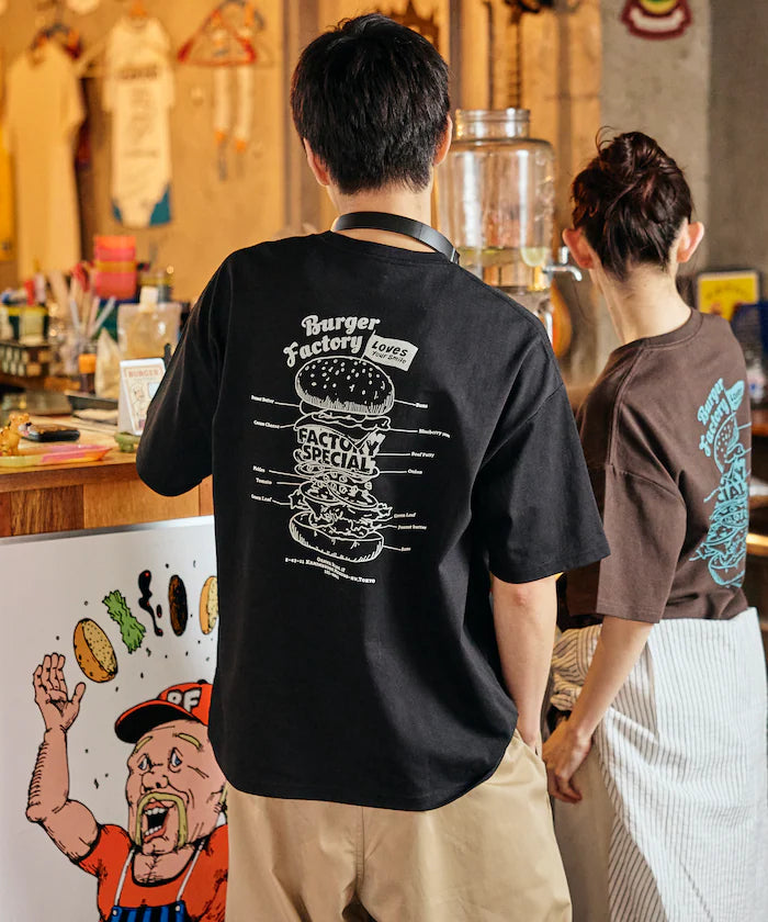 Burger Factory x FREAK'S STORE Burger Factory Special Big Silhouette Back Print Crew Neck T-shirt