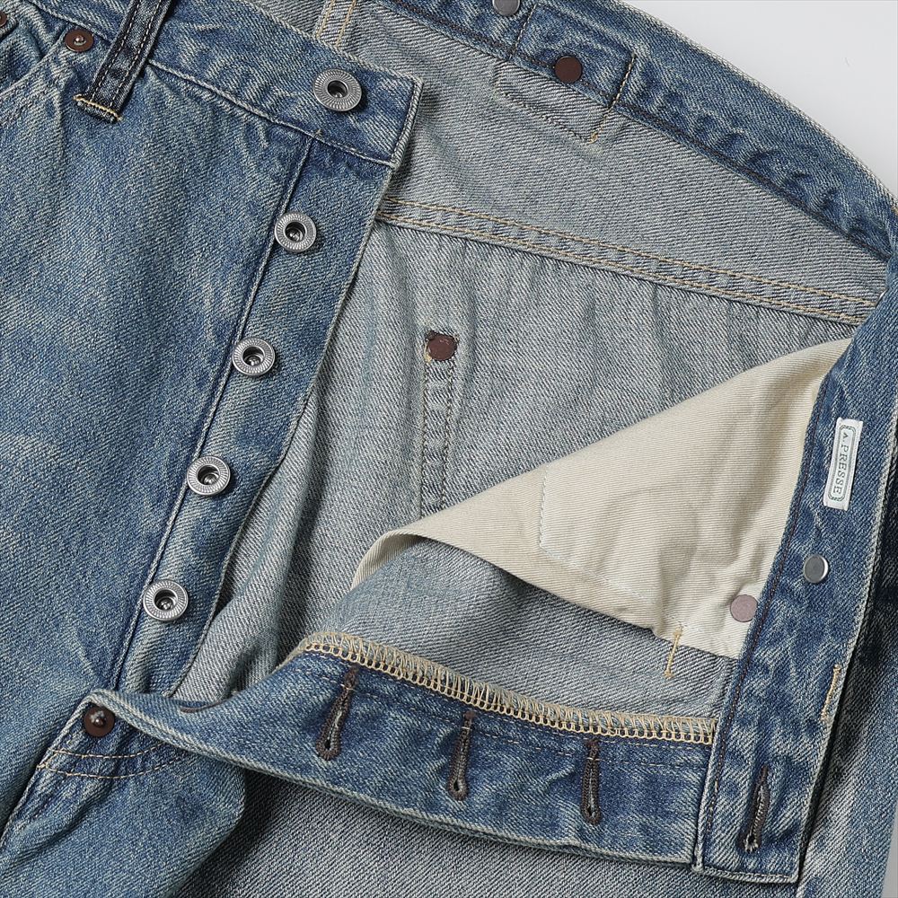 A.PRESSE No.22 Washed Wide Denim Pants (INDIGO)