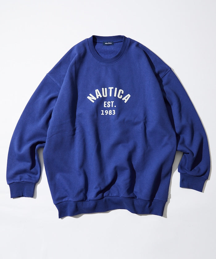 NAUTICA JAPAN Felt Patch Arch Logo Crewneck Sweatshirt