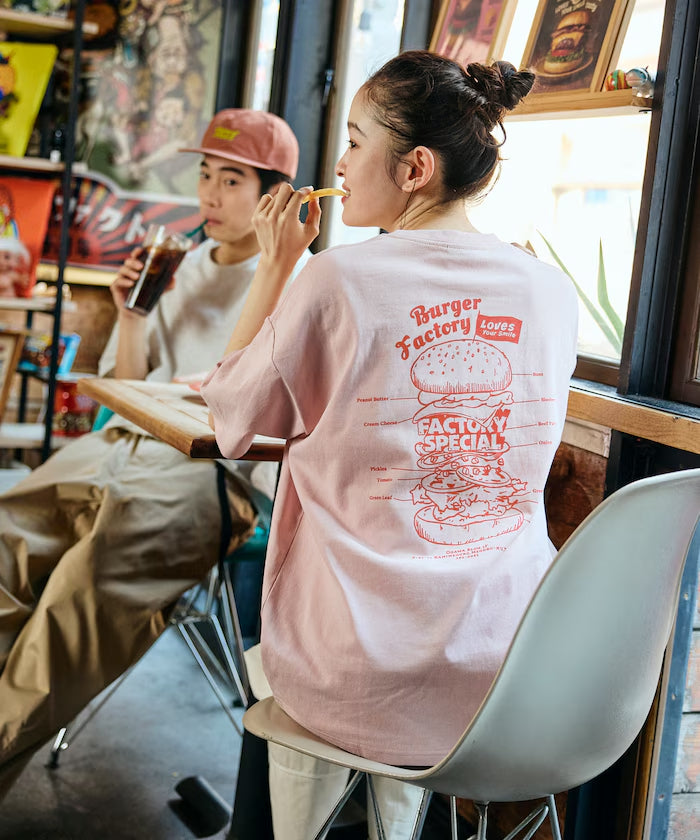 Burger Factory x FREAK'S STORE Burger Factory Special Big Silhouette Back Print Crew Neck T-shirt