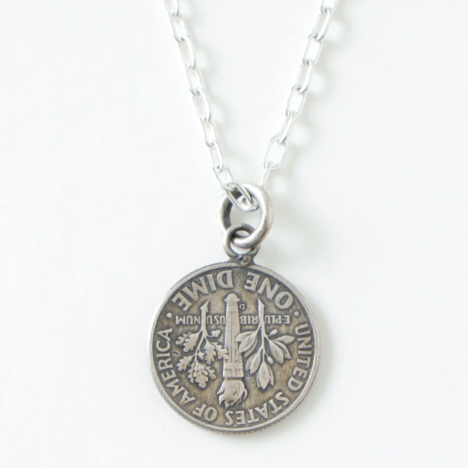 Button Works Roosevelt Dime Coin Necklace - Star