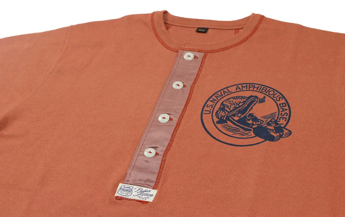 FREEWHEELERS "U.S.NAVAL AMPHIBIOUS BASE" HENLEY NECK LONG SLEEVE SHIRT