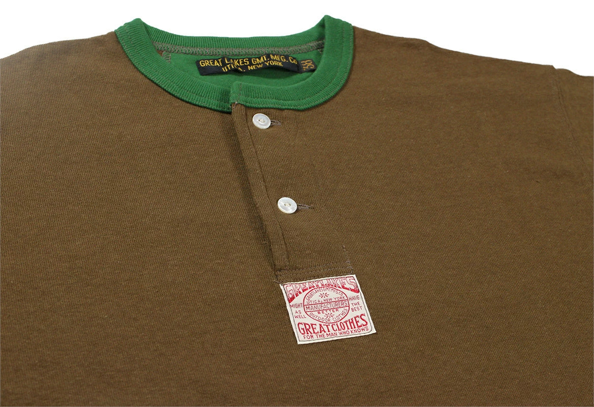 FREEWHEELERS Henley Necked L/S Tee