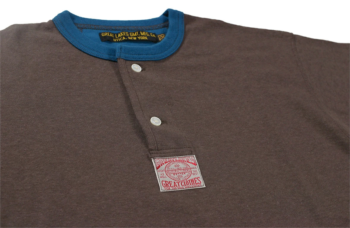 FREEWHEELERS Henley Necked L/S Tee