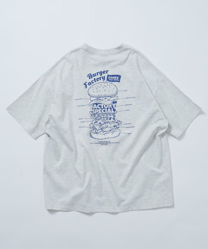 Burger Factory x FREAK'S STORE Burger Factory Special Big Silhouette Back Print Crew Neck T-shirt