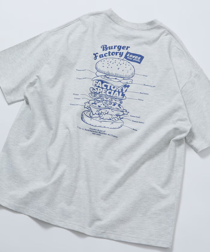 Burger Factory x FREAK'S STORE Burger Factory Special Big Silhouette Back Print Crew Neck T-shirt