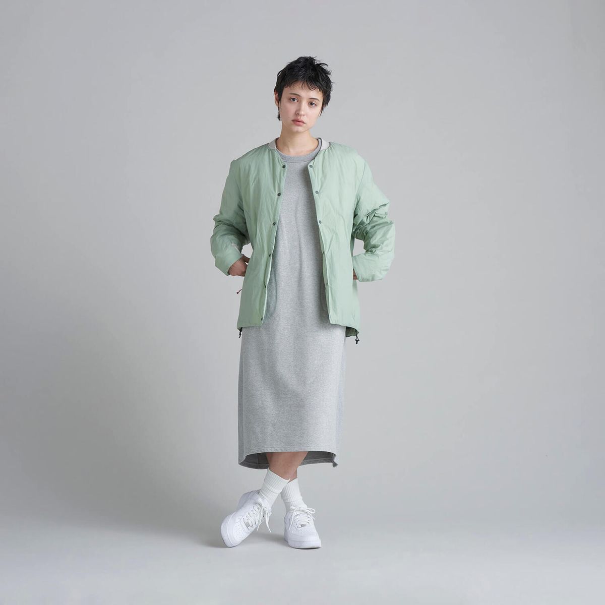 NANGA NO COLLAR SOFT DOWN CARDIGAN