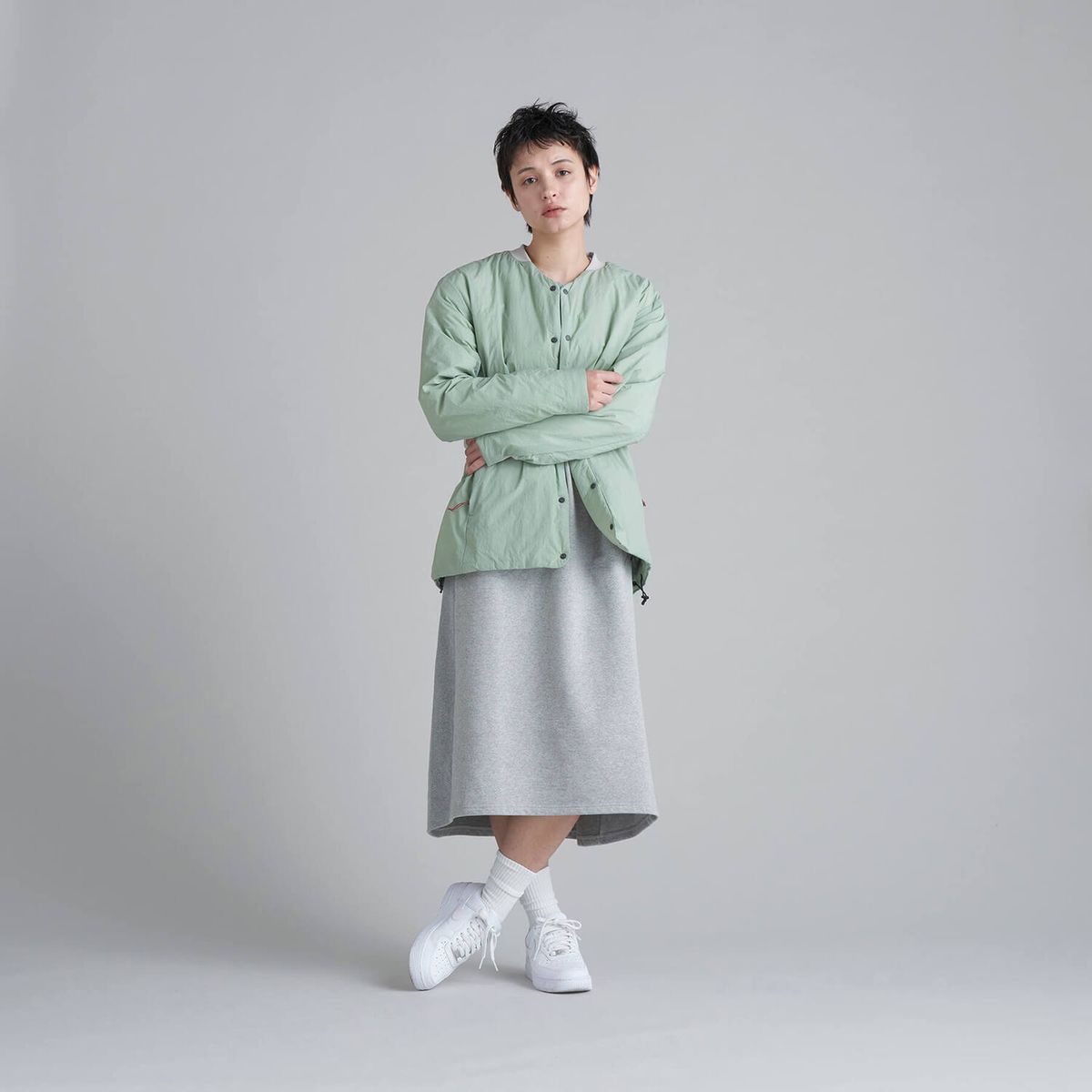 NANGA NO COLLAR SOFT DOWN CARDIGAN