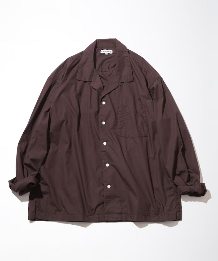 CAHLUMN Magazine Pocket Broadcloth Open Collar Shirt