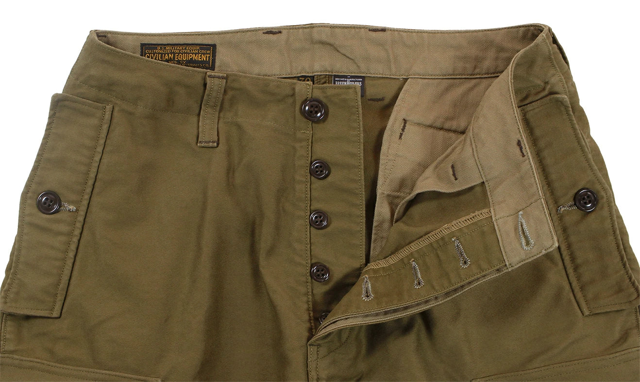 FREEWHEELERS GROUND CREW TROUSERS MILITARY MOLESKIN