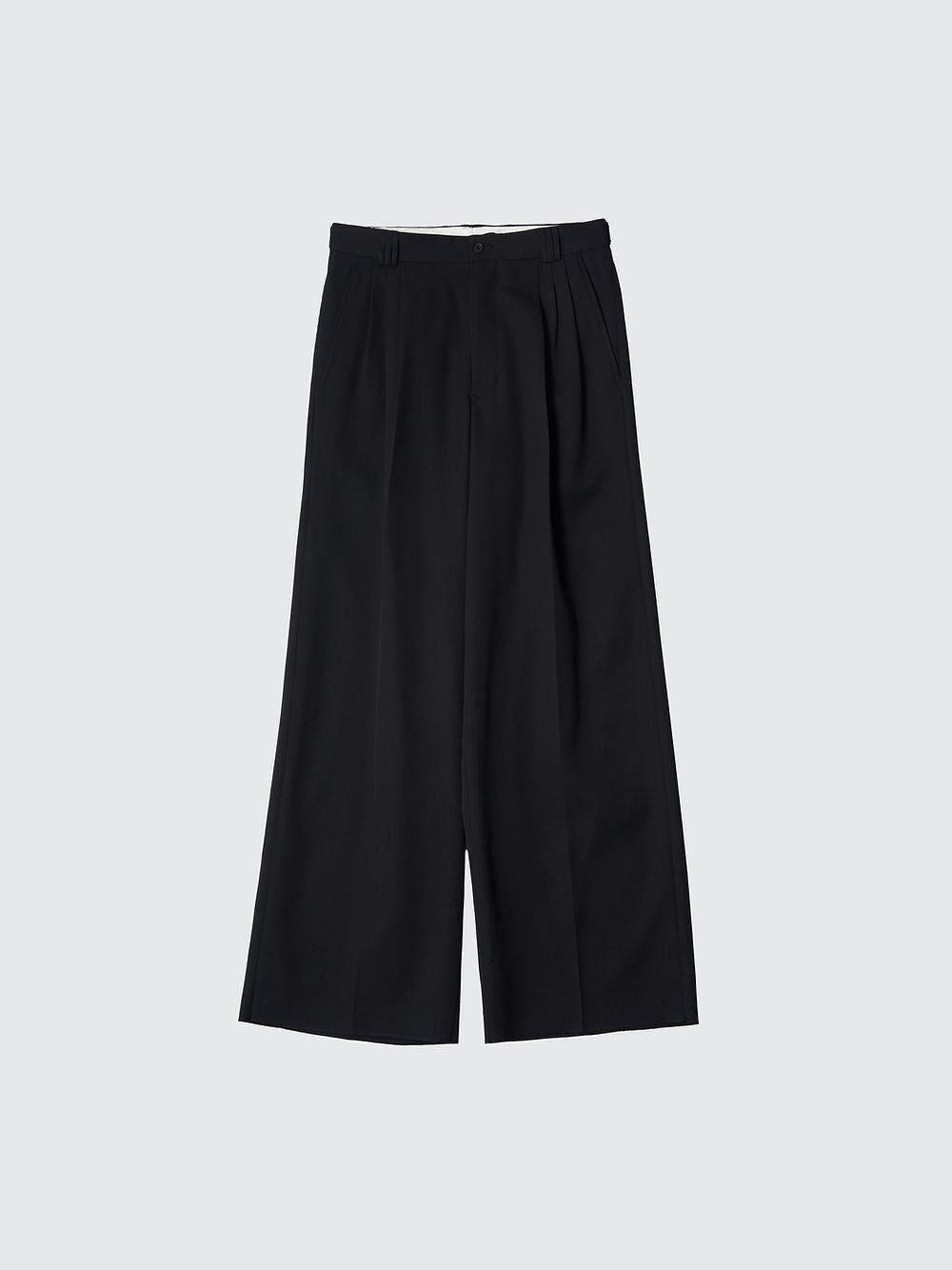 YOKE WOOL HIGH DENSITY GABARDINE 3PLEATED WIDE-LEG TROUSERS