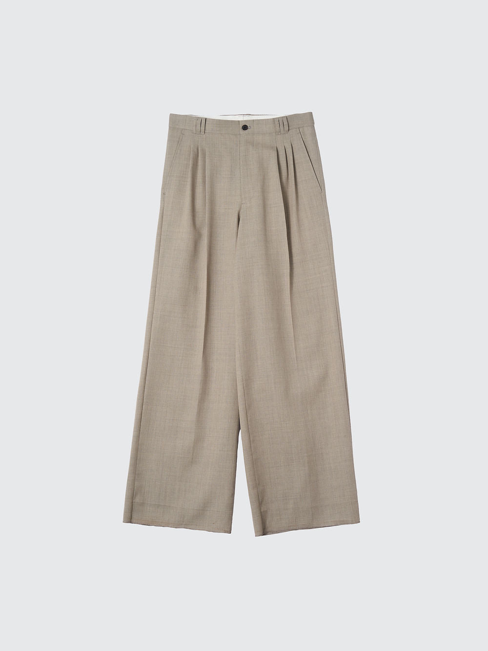 YOKE WOOL HIGH DENSITY GABARDINE 3PLEATED WIDE-LEG TROUSERS