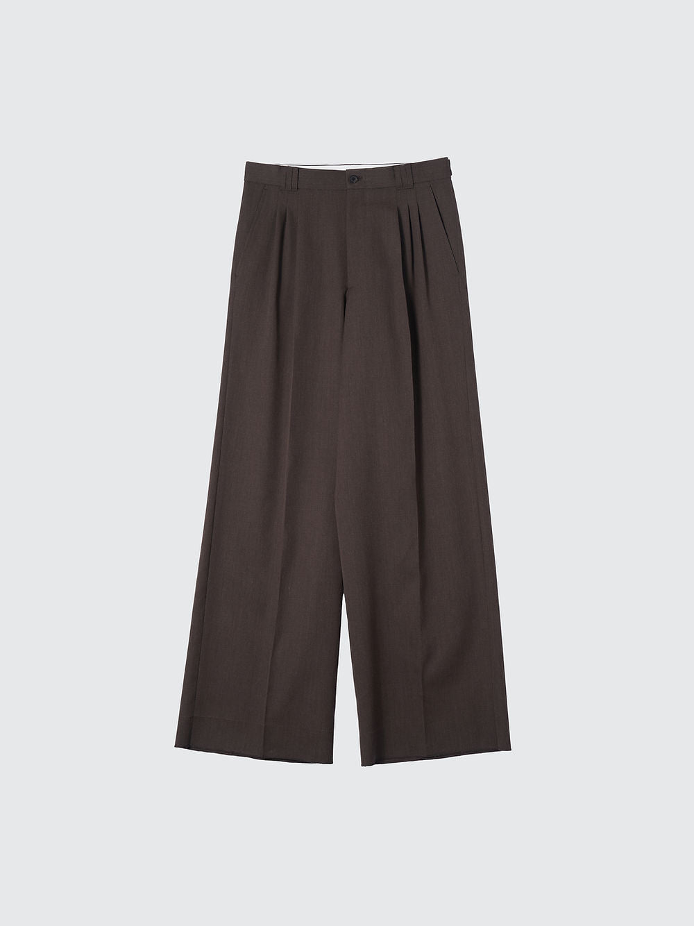 YOKE WOOL HIGH DENSITY GABARDINE 3PLEATED WIDE-LEG TROUSERS