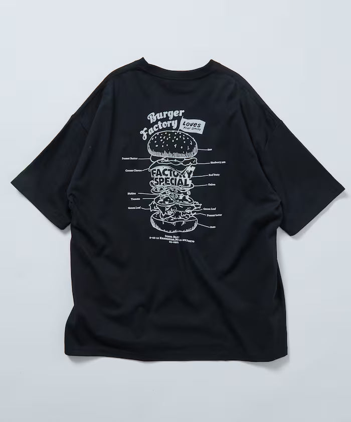 Burger Factory x FREAK'S STORE Burger Factory Special Big Silhouette Back Print Crew Neck T-shirt