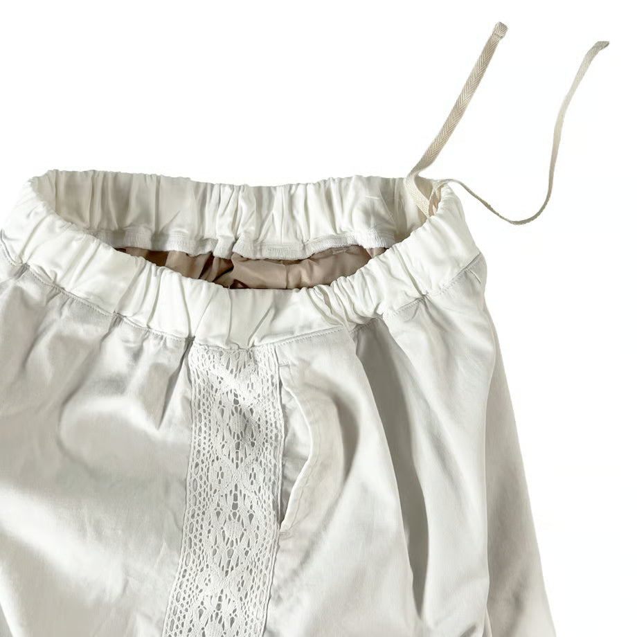 HARVESTY LACE SIDE EASY CIRCUS PANTS