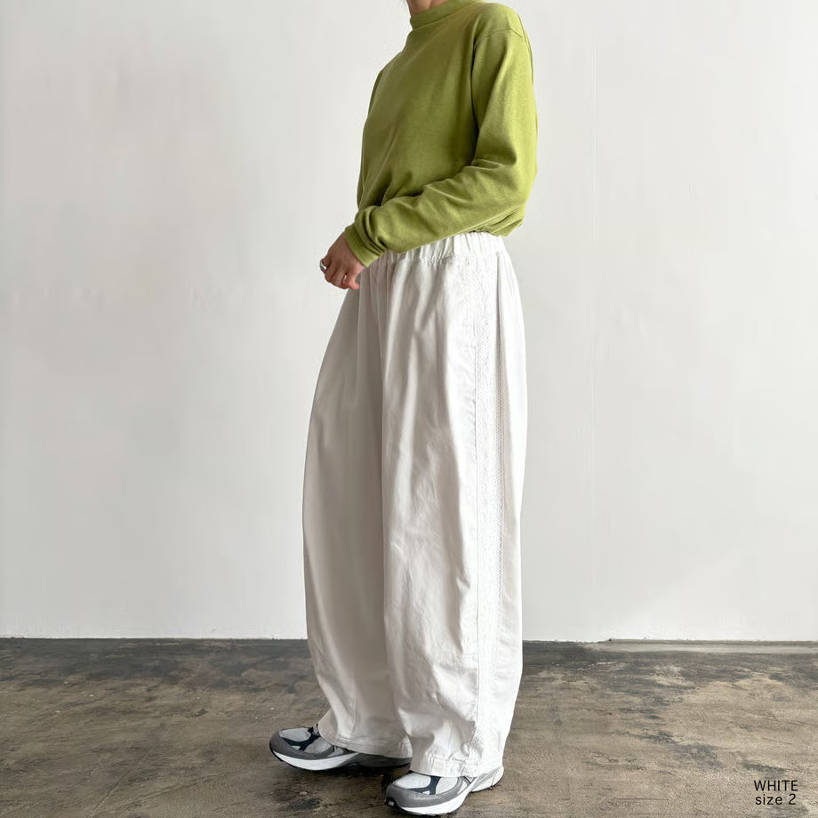 HARVESTY LACE SIDE EASY CIRCUS PANTS