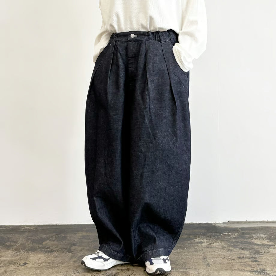 HARVESTY BIG DENIM CIRCUS PANTS (ONE WASH)