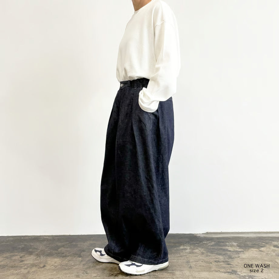 HARVESTY BIG DENIM CIRCUS PANTS (ONE WASH)