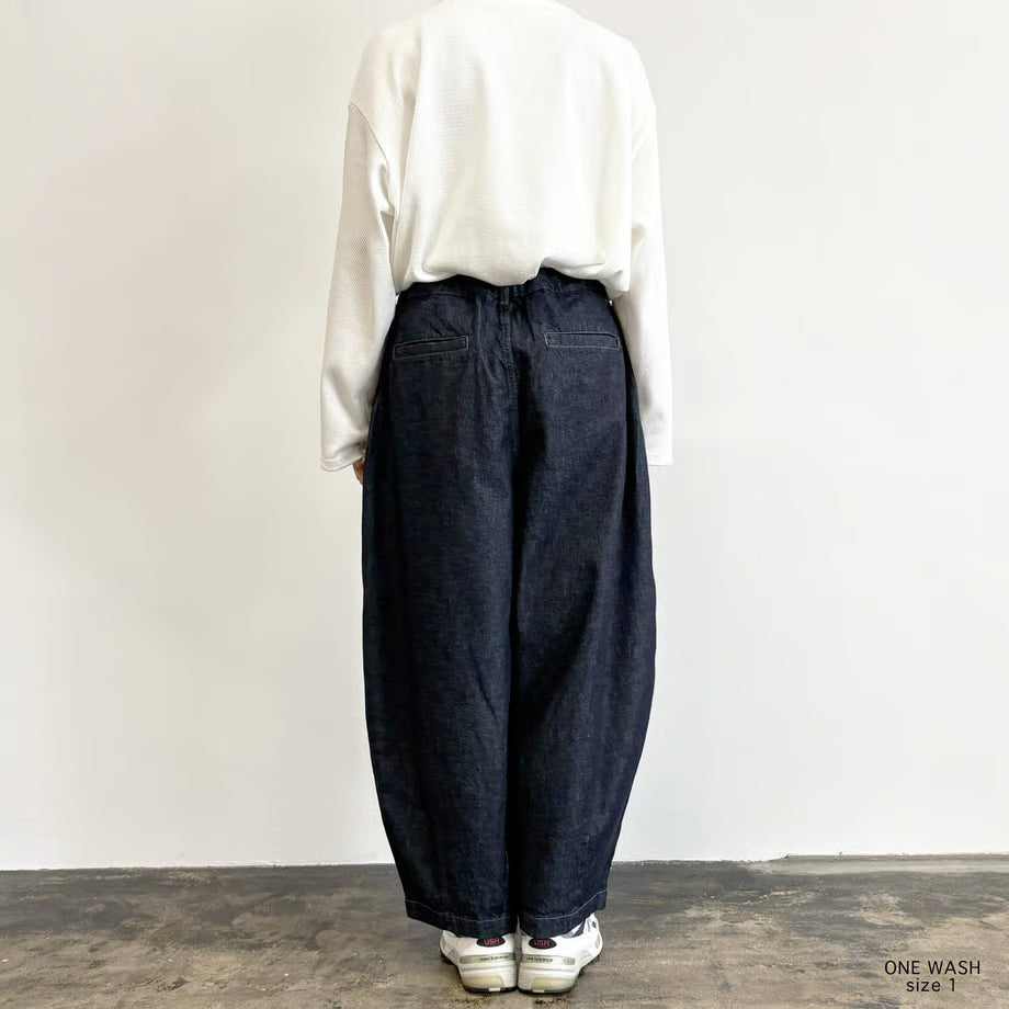 HARVESTY BIG DENIM CIRCUS PANTS (ONE WASH)