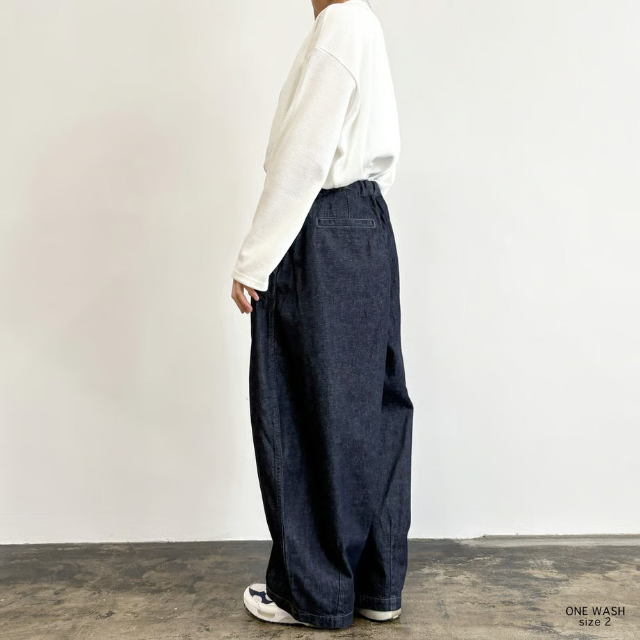 HARVESTY BIG DENIM CIRCUS PANTS (ONE WASH)