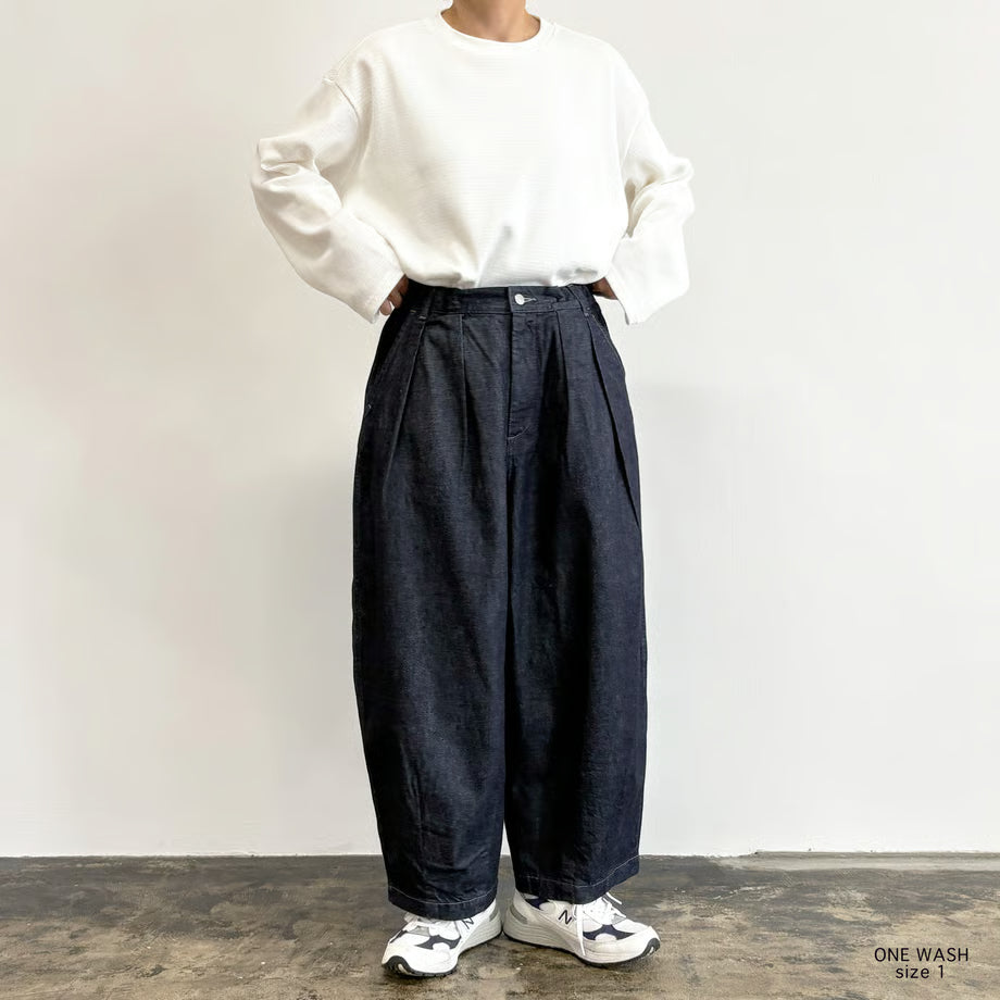 HARVESTY BIG DENIM CIRCUS PANTS (ONE WASH)