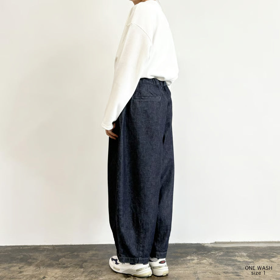 HARVESTY BIG DENIM CIRCUS PANTS (ONE WASH)