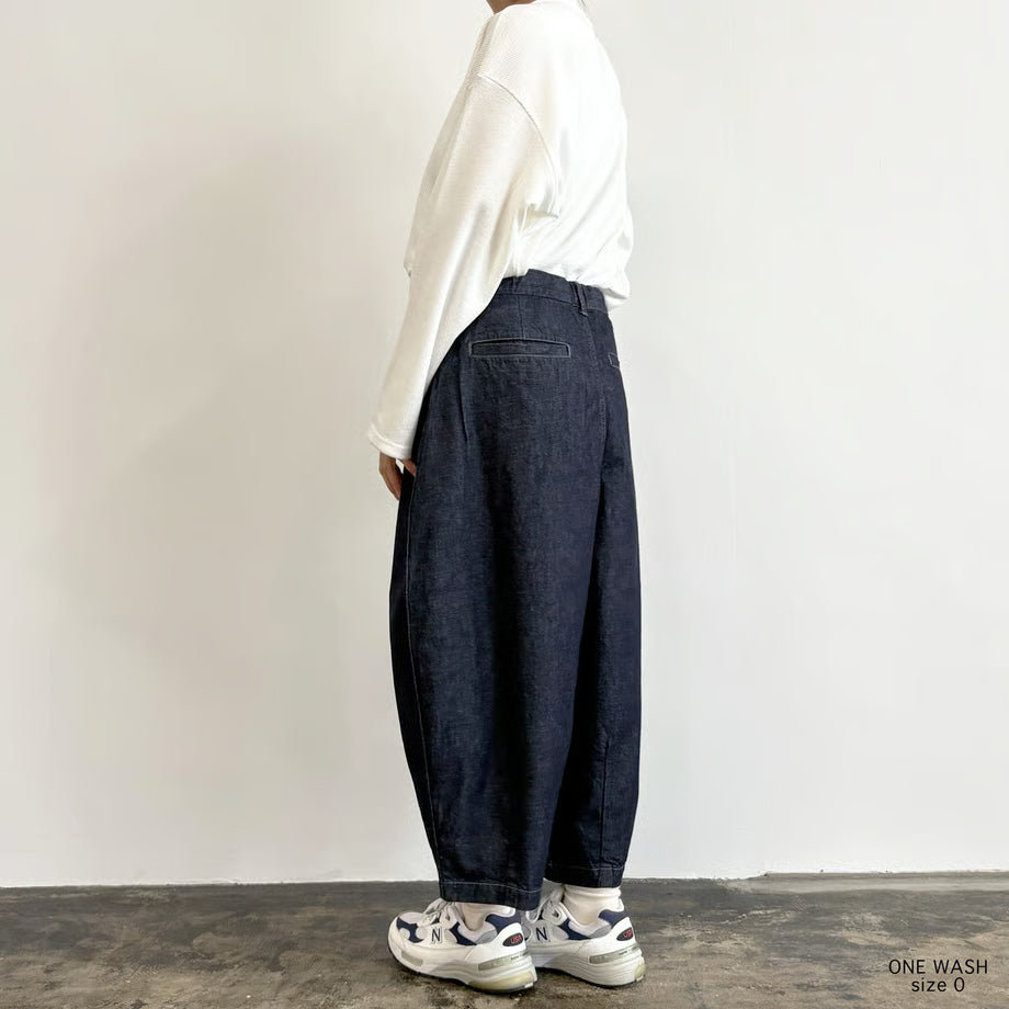 HARVESTY BIG DENIM CIRCUS PANTS (ONE WASH)
