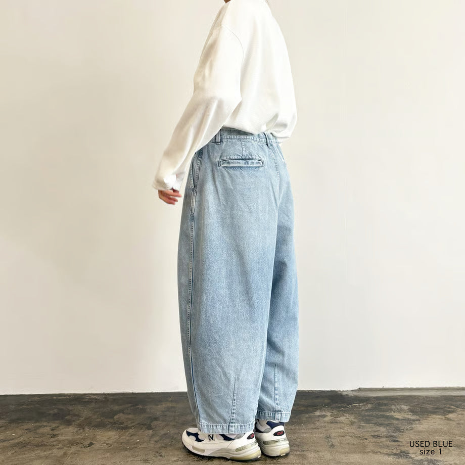 HARVESTY BIG DENIM CIRCUS PANTS (USED BLUE)