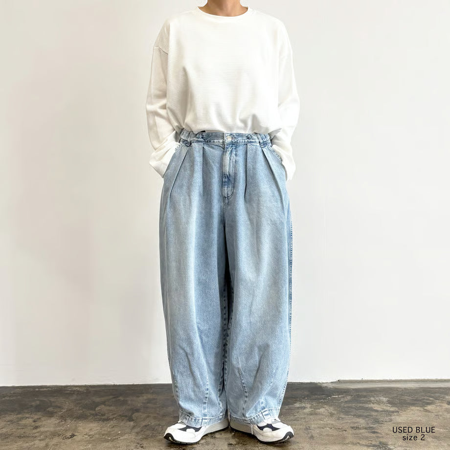 HARVESTY BIG DENIM CIRCUS PANTS (USED BLUE)