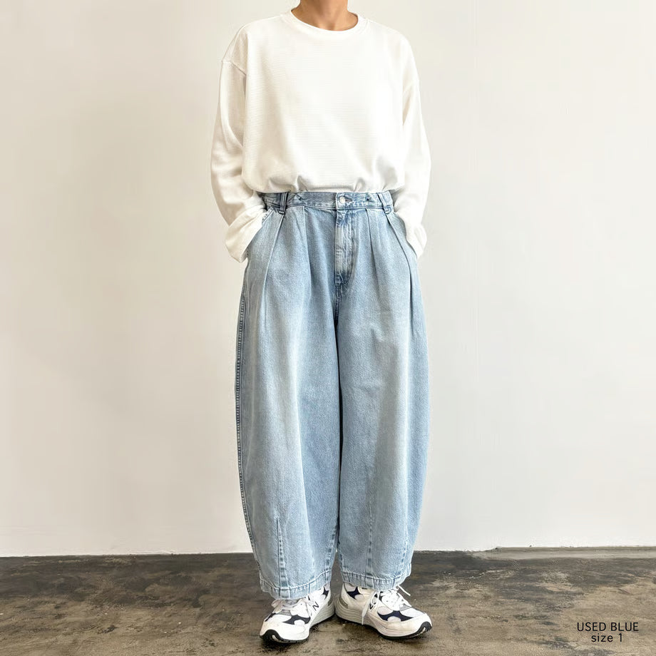 HARVESTY BIG DENIM CIRCUS PANTS (USED BLUE)