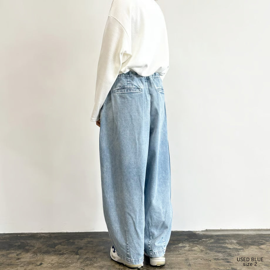 HARVESTY BIG DENIM CIRCUS PANTS (USED BLUE)