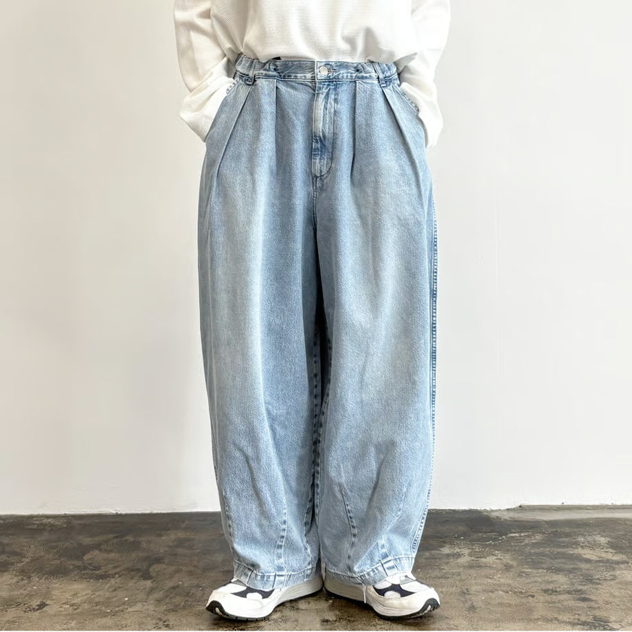 HARVESTY BIG DENIM CIRCUS PANTS (USED BLUE)