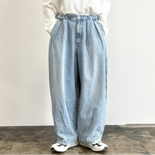 HARVESTY BIG DENIM CIRCUS PANTS (USED BLUE)