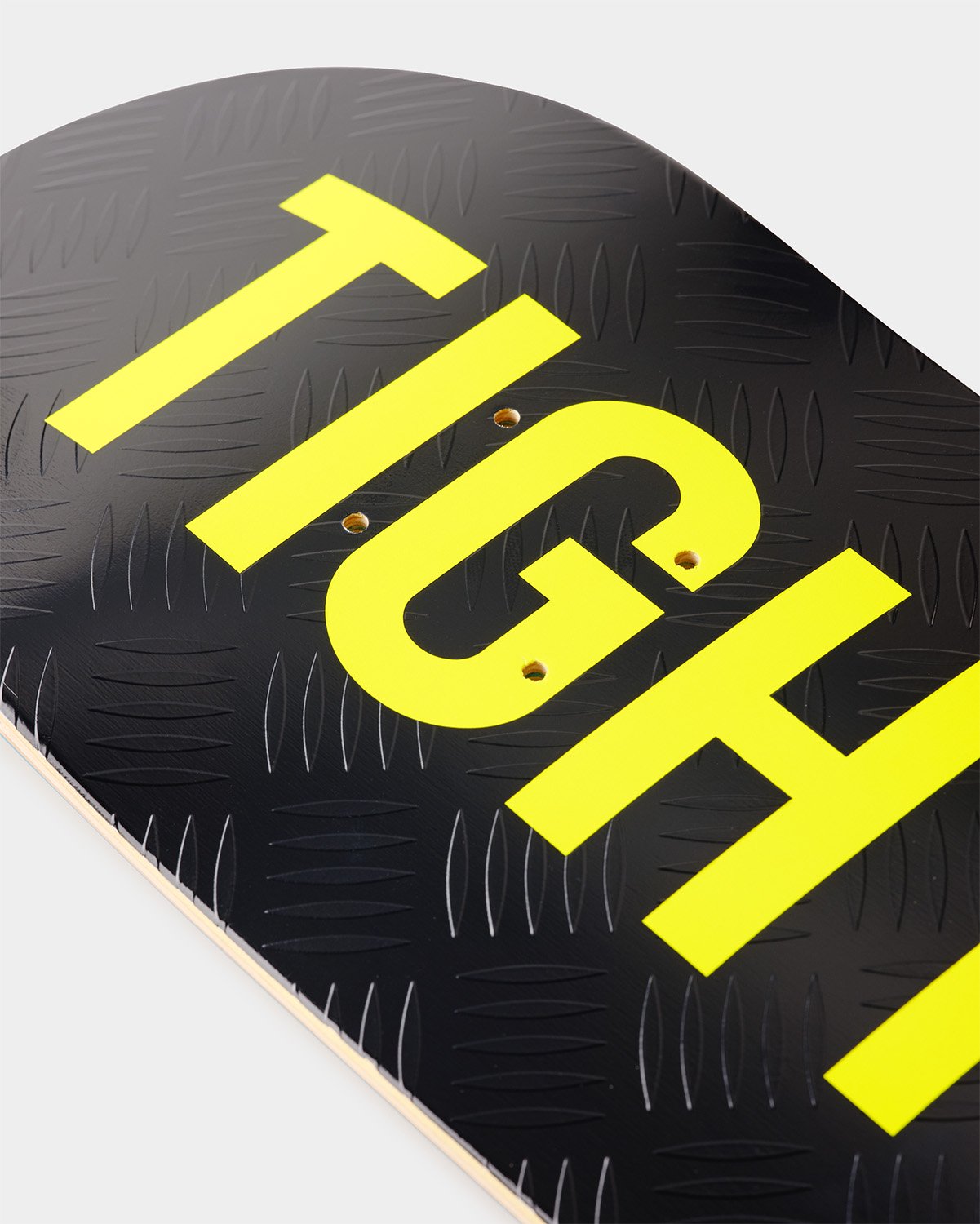 TIGHTBOOTH LOGO SKATEBOARD BLACK / SAFETY YELLOW