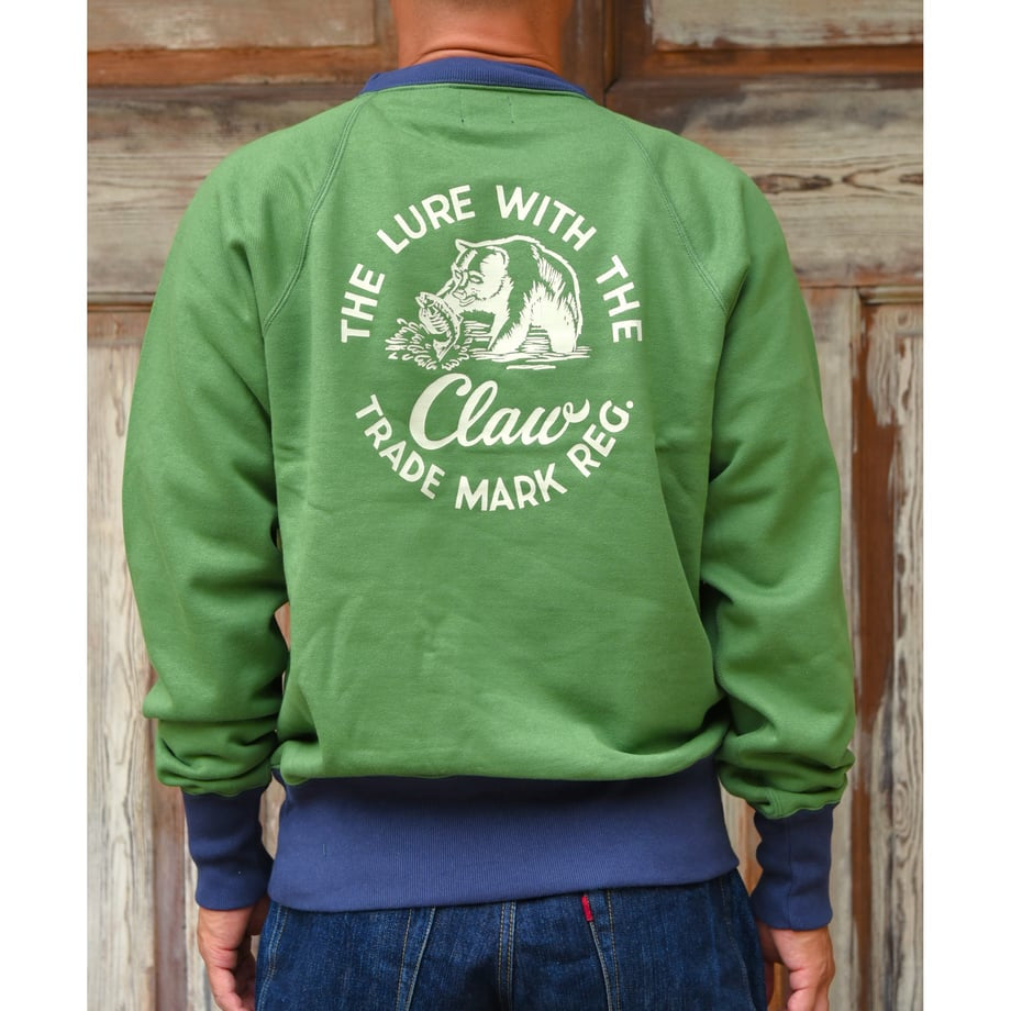 FREEWHEELERS & CO. "THE LURE WITH THE CLAW" RAGLAN SLEEVE SWEAT SHIRT