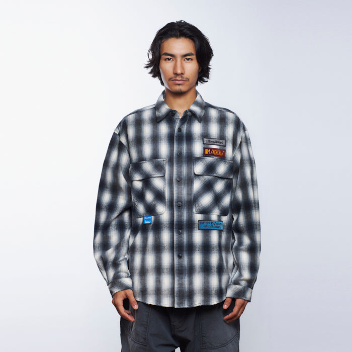 Liberaiders BLEACHED PLAID SHIRT