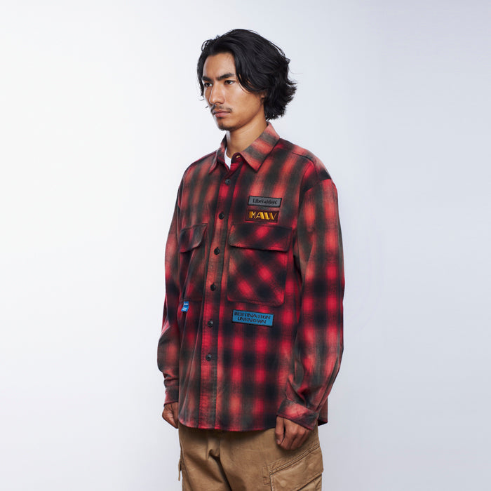 Liberaiders BLEACHED PLAID SHIRT