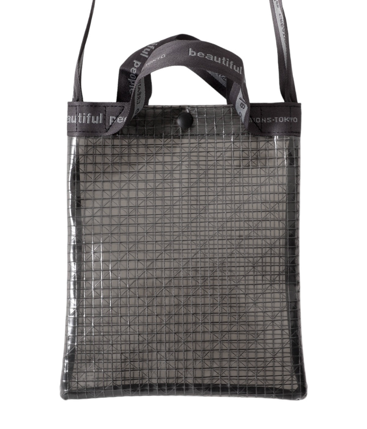 beautiful people plaid vinyl logo tape sacoshe bag