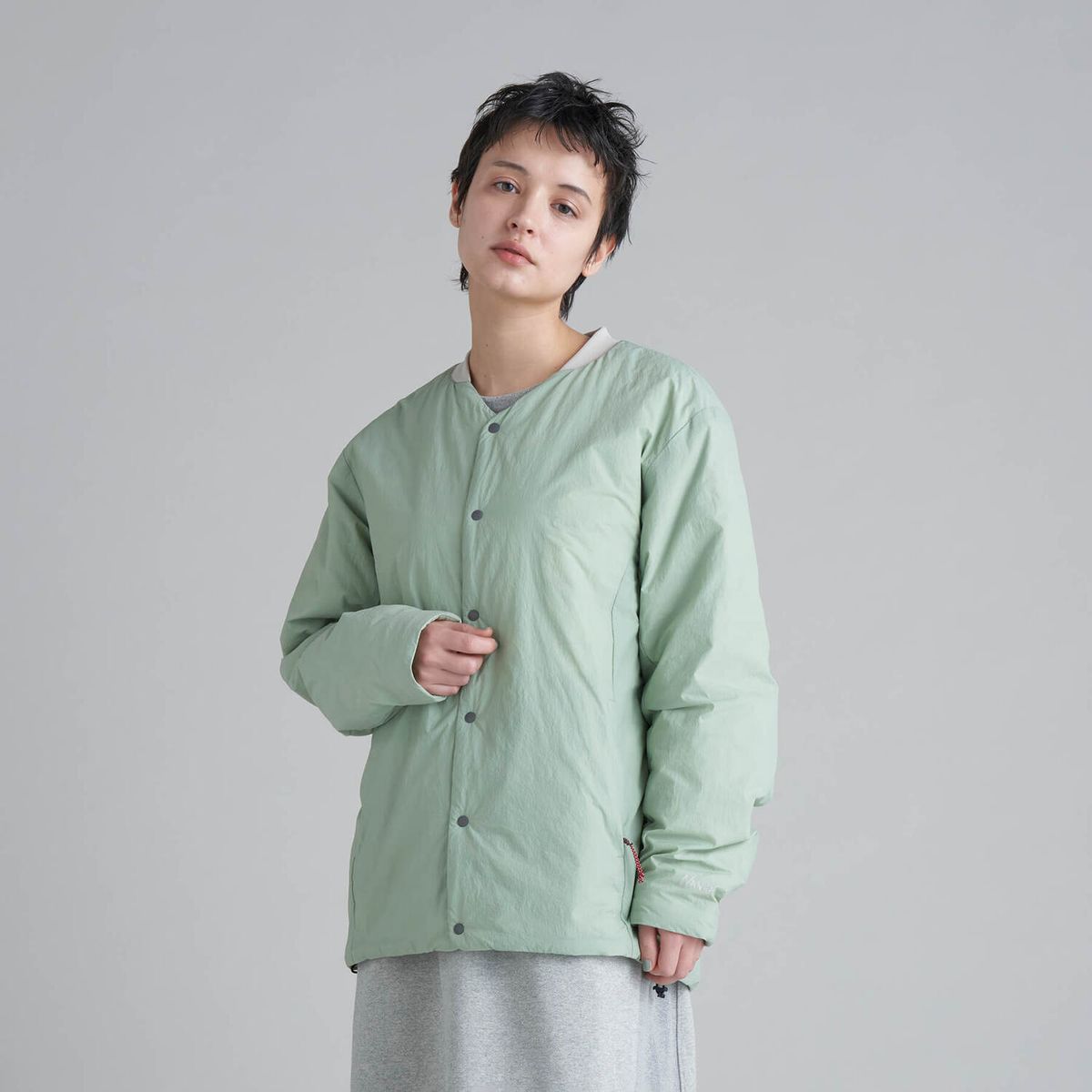 NANGA NO COLLAR SOFT DOWN CARDIGAN