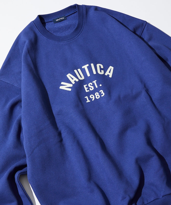 NAUTICA JAPAN Felt Patch Arch Logo Crewneck Sweatshirt