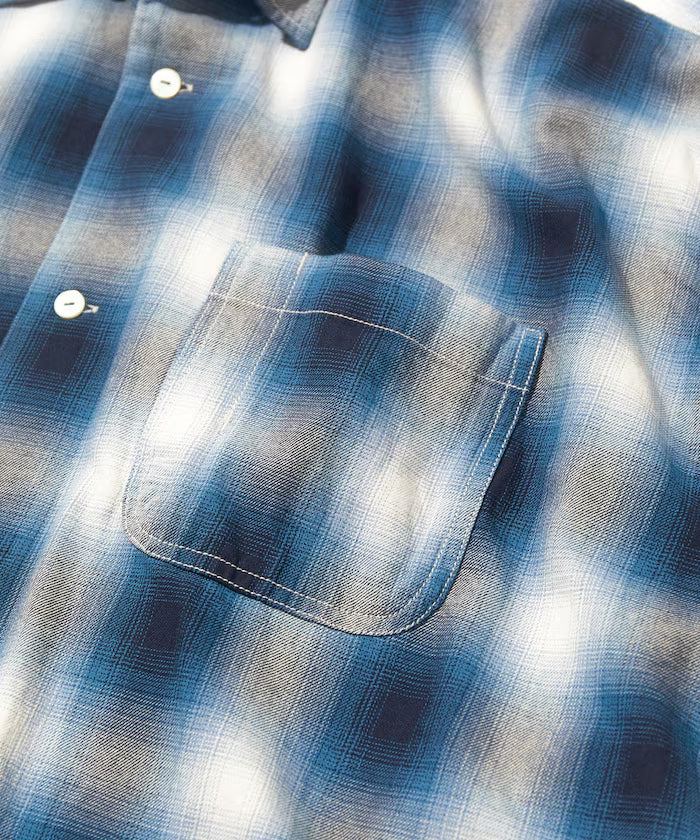 CAHLUMN Magazine Pocket Open Collar Shirt (Ombre)