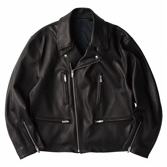 PORTER CLASSIC LEATHER RIDERS JACKETII W/LOVE & PEACE SILVER (ENTREFINO)