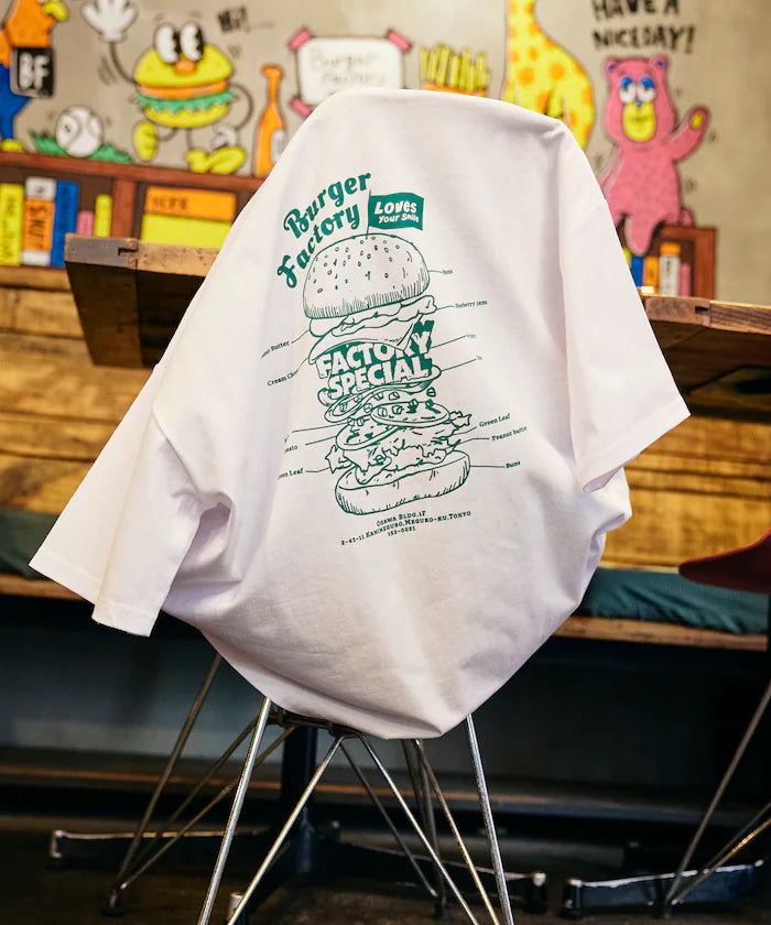 Burger Factory x FREAK'S STORE Burger Factory Special Big Silhouette Back Print Crew Neck T-shirt