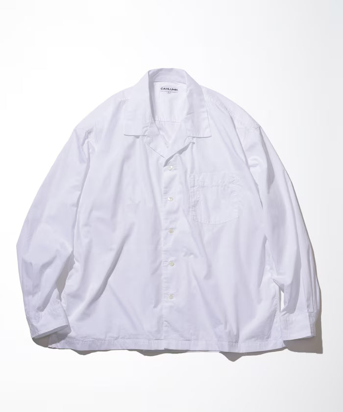 CAHLUMN Magazine Pocket Broadcloth Open Collar Shirt