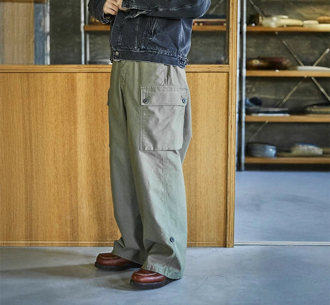 orSlow WIDE FIT CARGO PANTS ARMY GREEN